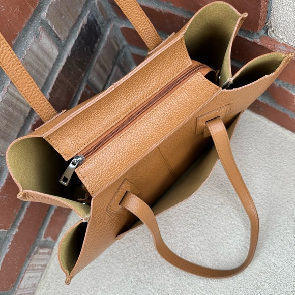 LE BORSE DI GIULIA 🇮🇹 Genuine Leather Made in Italy Large Tote Bag in Camel - Picture 7 of 14